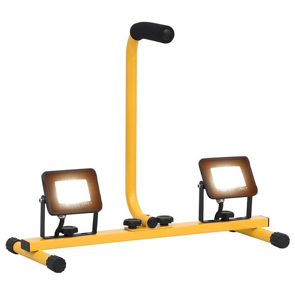 vidaXL LED-valonheitin kahvalla 2x10 W lämmin valkoinen