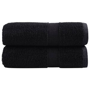vidaXL Premium-pesupyyhkeet SOLUND 2 kpl musta 30x30 cm 600 gsm
