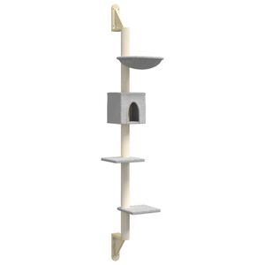vidaXL Kissan raapimispuu sein&auml;lle vaaleanharmaa 187 cm