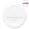 vidaXL Paperiset kahvikuppikannet &Oslash;80 mm 8oz 1000 kpl Valkoinen muovi