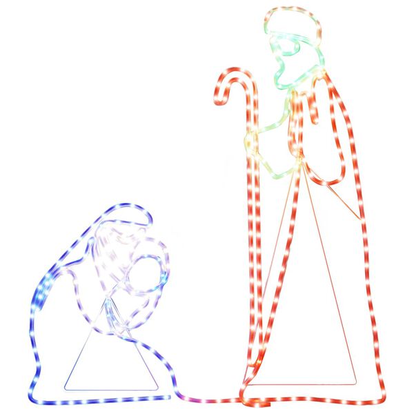 vidaXL Maria ja Joosef joulukoriste 264 LED-valoa 40x55&38x100 cm