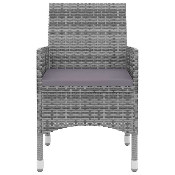 vidaXL 7-osainen Ulkoruokaryhm&auml; tyynyill&auml; polyrottinki ja lasi