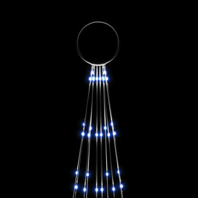 vidaXL Joulukuusi lipputankoon 310 sinistä LED-valoa 300 cm