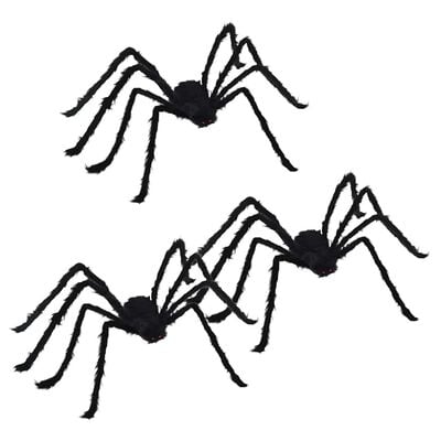 Halloween-hämähäkkikoriste 3 kpl musta 150 cm