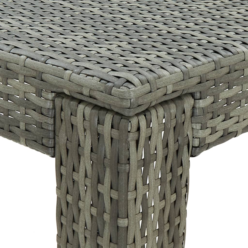 vidaXL Puutarhan baaripöytä harmaa 60,5x60,5x110,5 cm polyrottinki