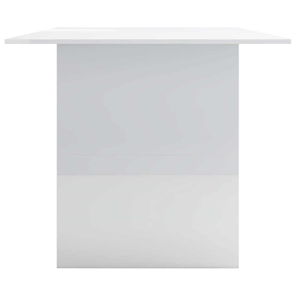 vidaXL Ruokapöytä korkeakiilto valkoinen 180x90x76 cm tekninen puu