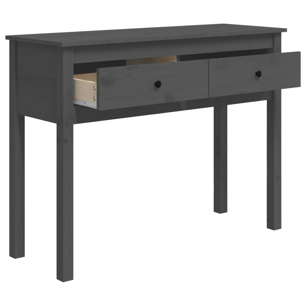 vidaXL Konsolipöytä harmaa 100x35x75 cm täysi mänty