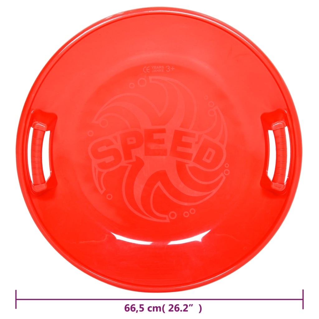 vidaXL Pulkka pyöreä punainen 66,5 cm PP