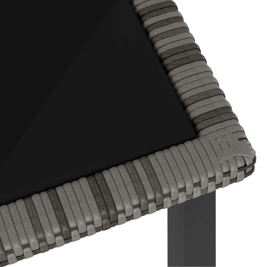vidaXL Puutarhan ruokapöytä harmaa 70x70x73 cm polyrottinki
