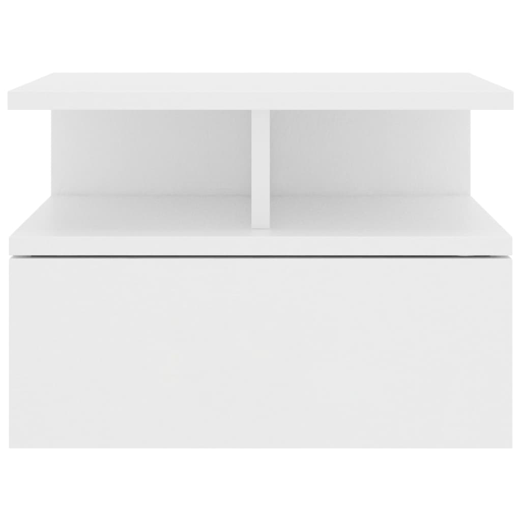 vidaXL Kelluvat yöpöydät 2 kpl valkoinen 40x31x27 cm lastulevy