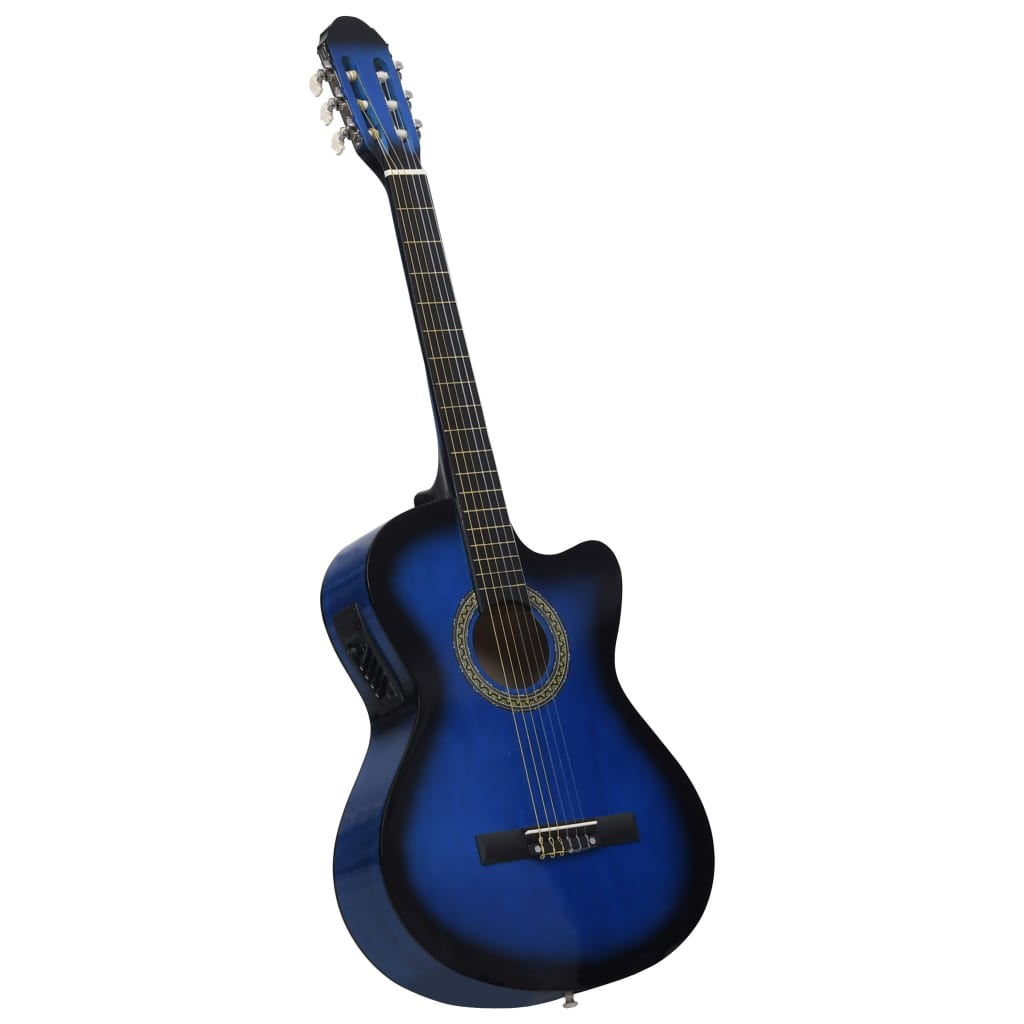 vidaXL 12-osainen Western-kitarasarja EQ:lla, 6-kielinen, sininen
