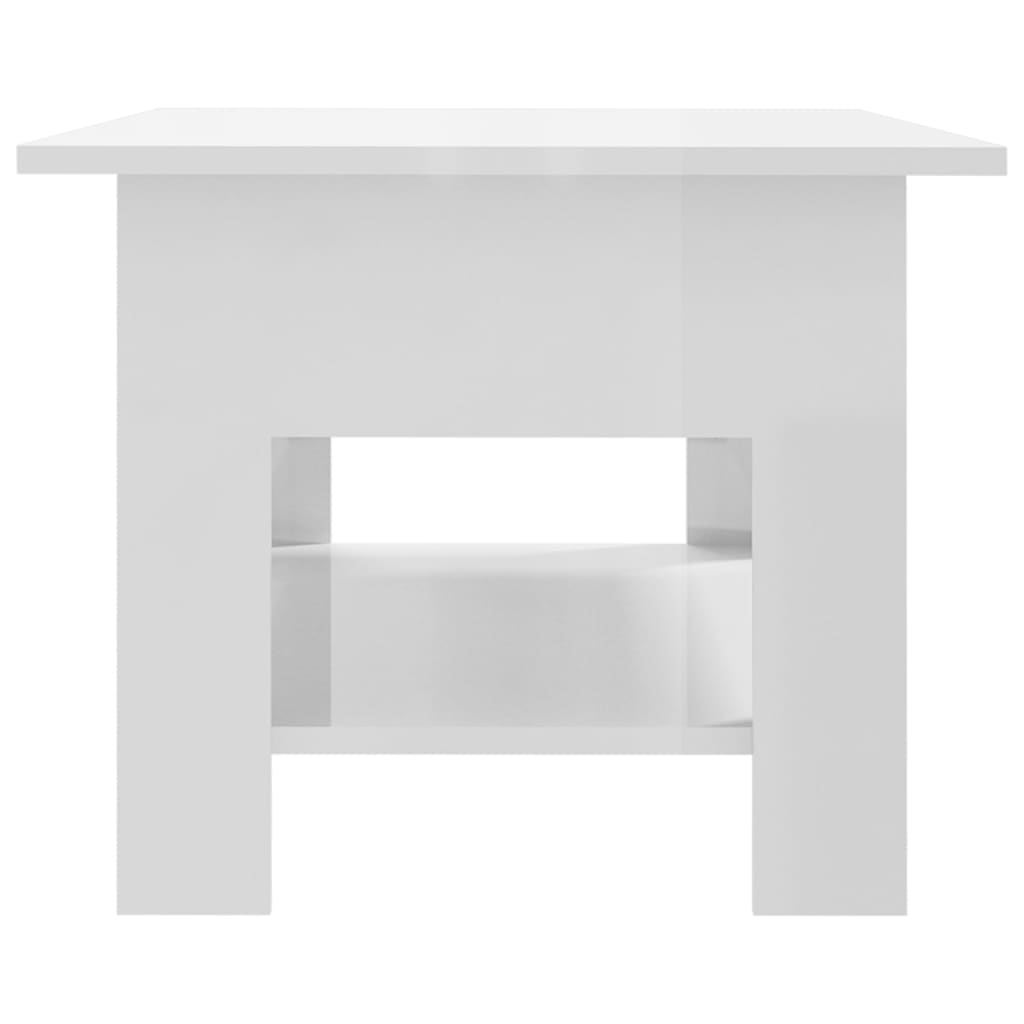 vidaXL Sohvapöytä korkeakiilto valkoinen 102x55x42 cm lastulevy