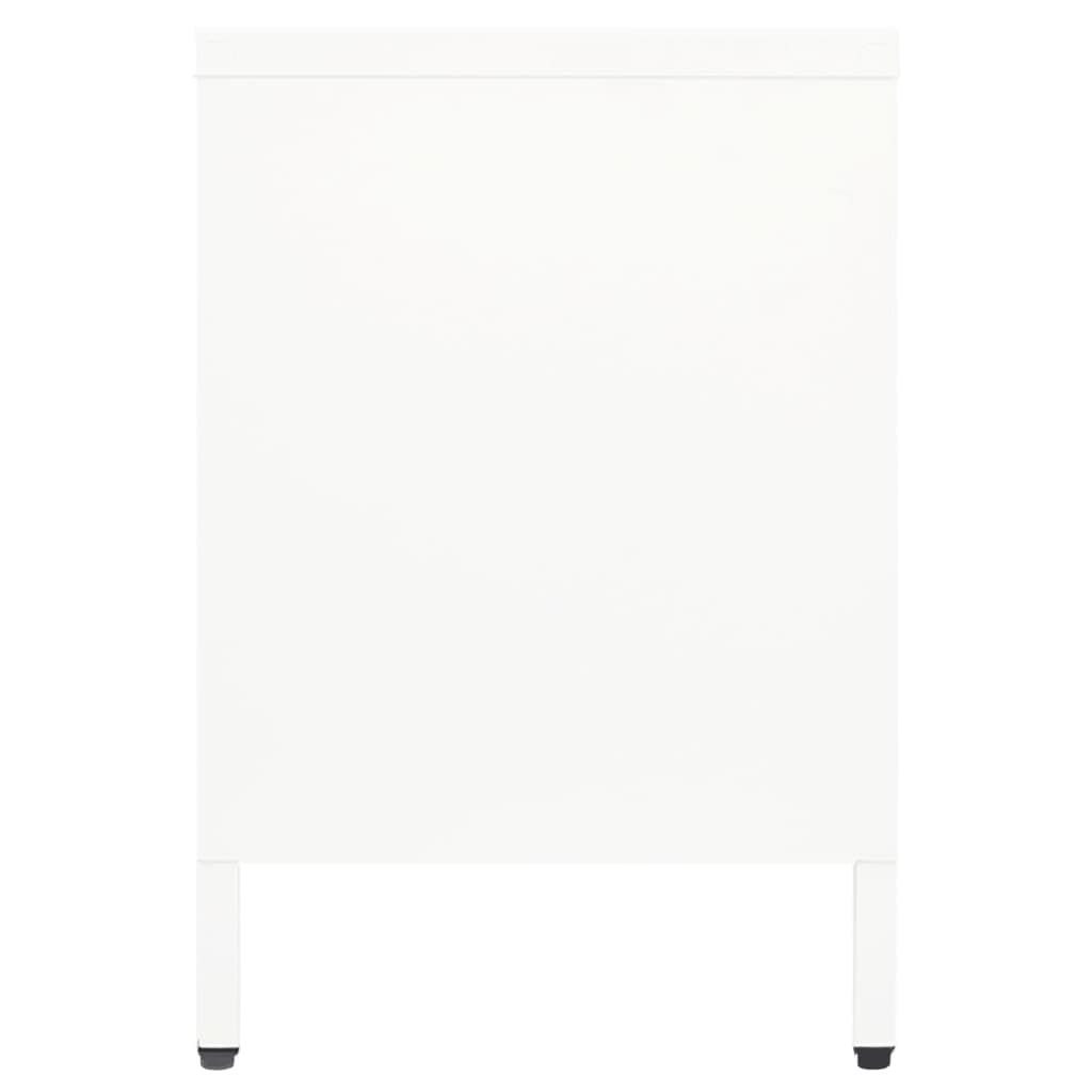 vidaXL TV-taso valkoinen 105x35x52 cm teräs ja lasi