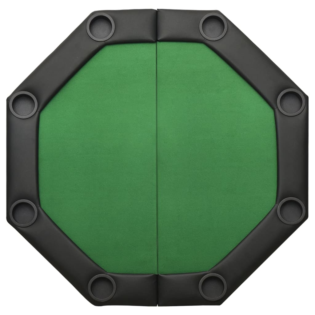 vidaXL 8 pelaajan kokoontaittuva pokeripöytä vihreä 108x108x75 cm