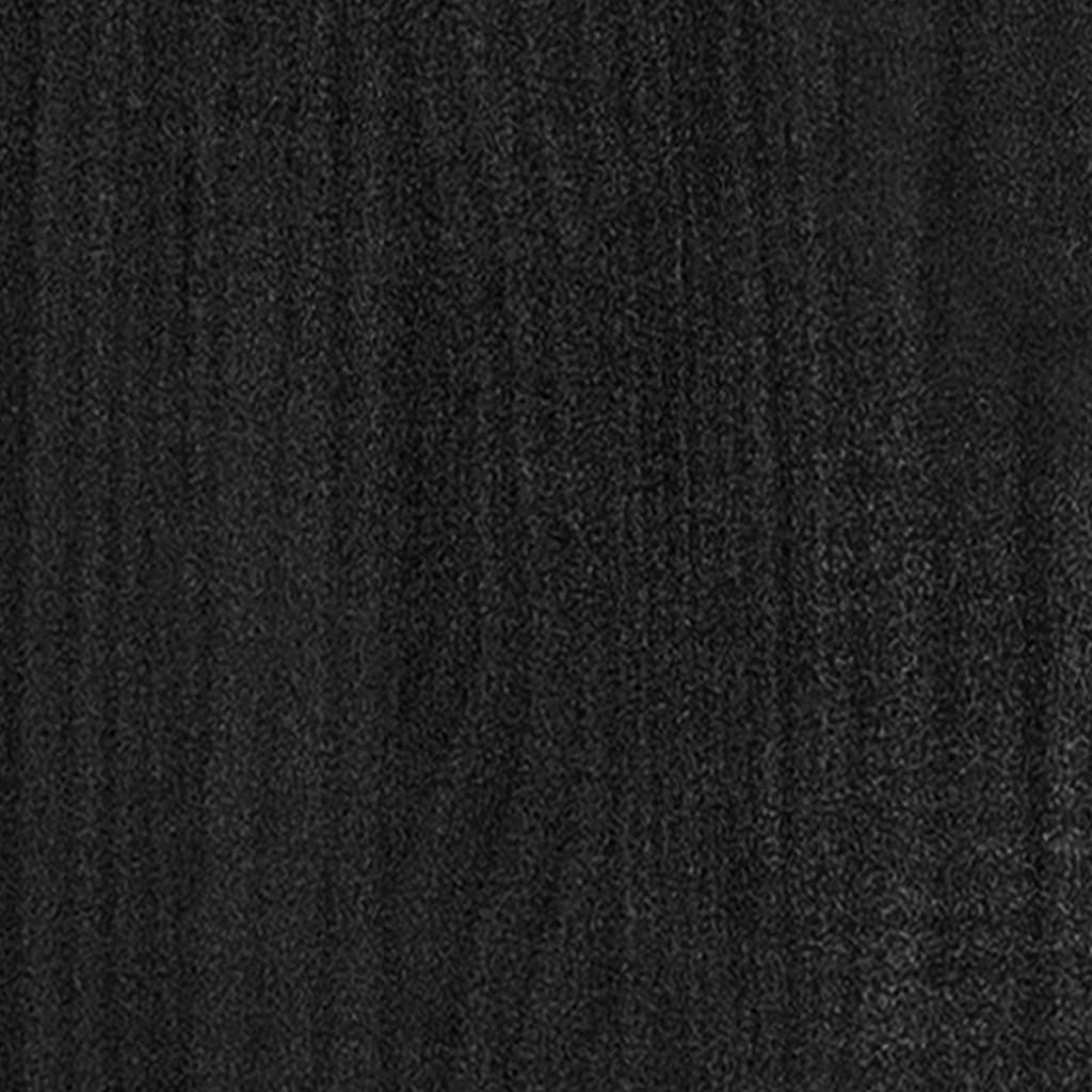 vidaXL Puutarhan kukkalaatikko musta 200x50x50 cm täysi mänty