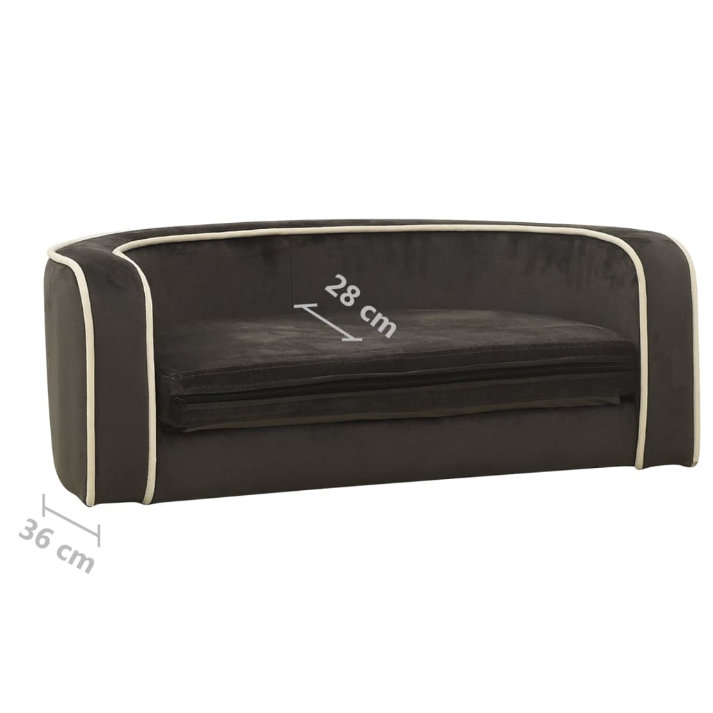 vidaXL Taitettava koiran sohva tummanharmaa 73x67x26 cm plyysi