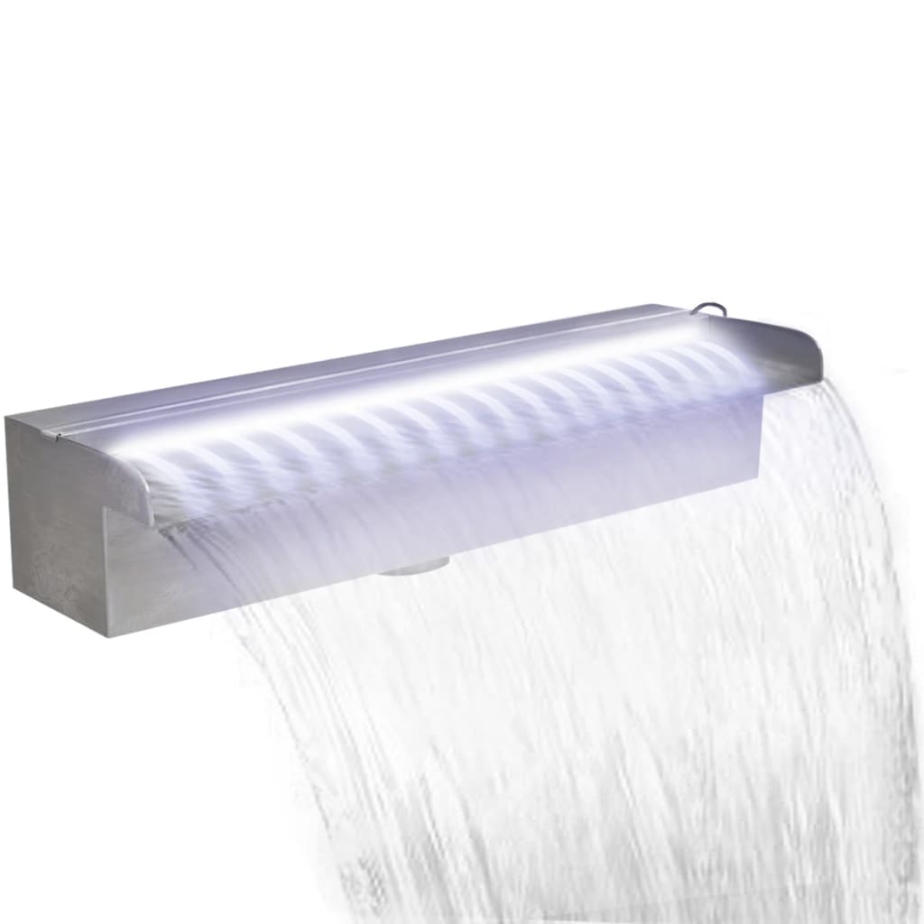 Suorakaide Uima-altaan Suihkulähde LED:llä Ruostumaton Teräs 45 cm