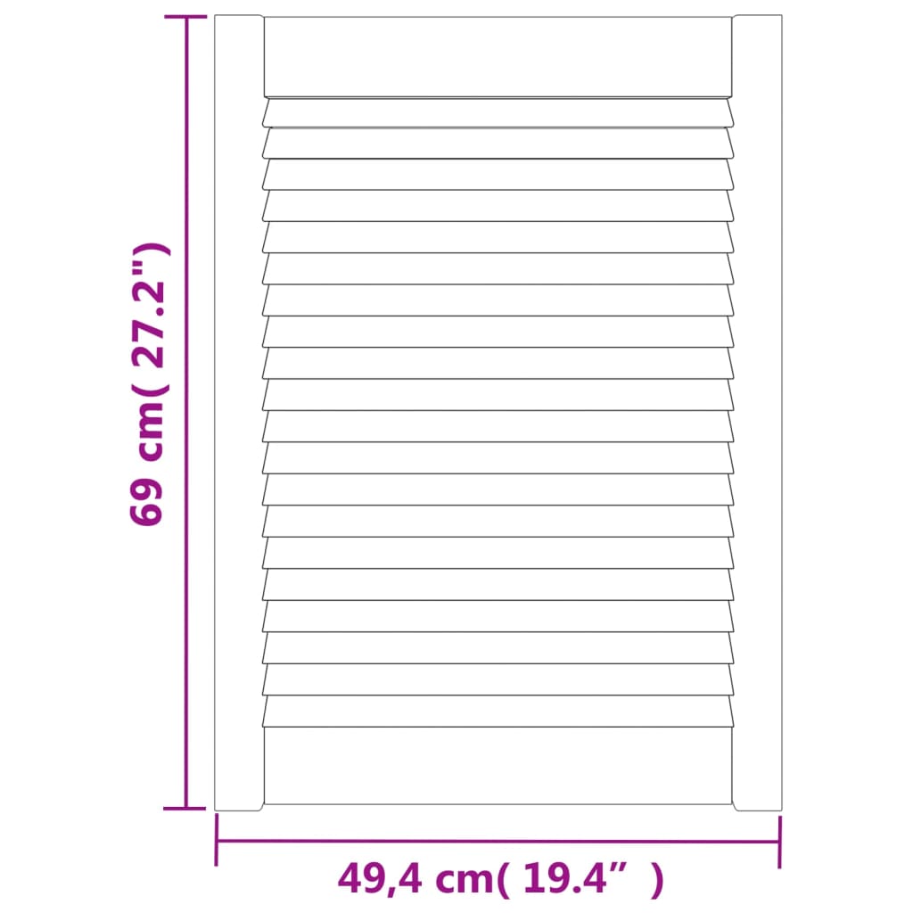vidaXL Kaapin ovi säleikkömuotoilu valkoinen 69x49,4 cm täysi mänty