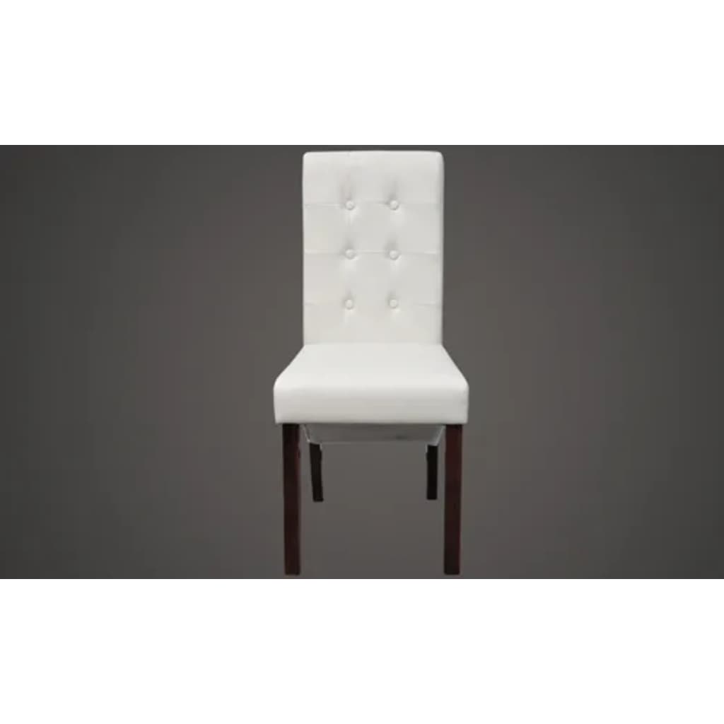 vidaXL Ruokapöydän tuolit 2 kpl valkoinen keinonahka