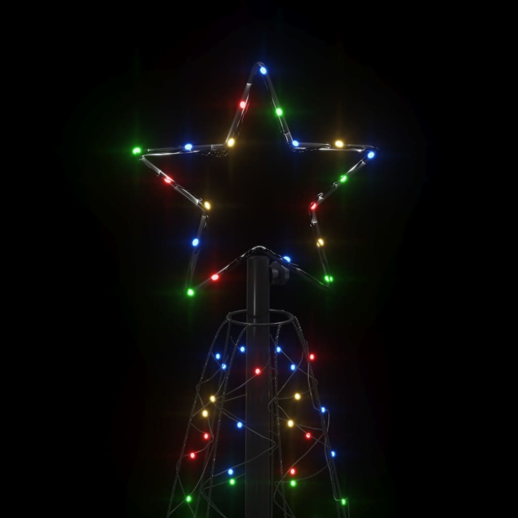 vidaXL Kartio joulukuusi 200 värikästä LED-valoa 70x180 cm