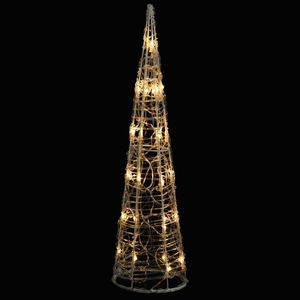 vidaXL LED-koristevalopyramidi lämmin valkoinen akryyli 60 cm