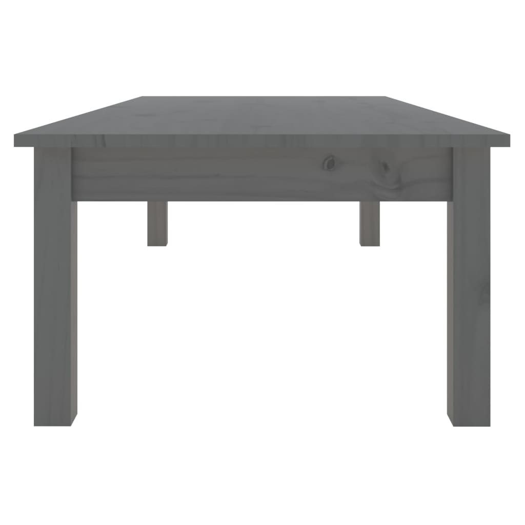 vidaXL Sohvapöytä harmaa 110x50x30 cm täysi mänty