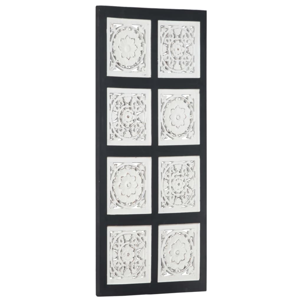 vidaXL Käsin veistetty seinäpaneeli MDF 40x80x1,5 cm musta/valkoinen