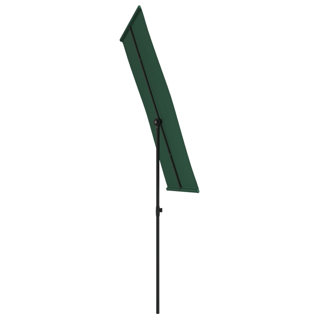 vidaXL Aurinkovarjo alumiinitanko 180x110 cm vihreä