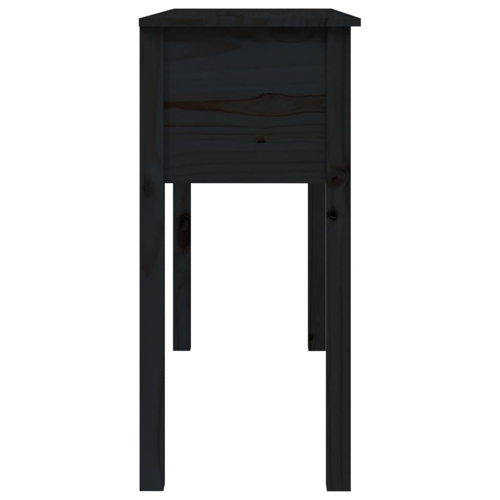 vidaXL Konsolipöytä musta 100x35x75 cm täysi mänty