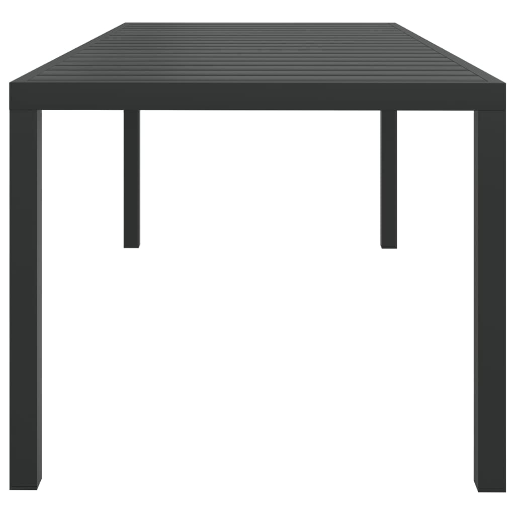 vidaXL Puutarhapöytä musta 185x90x74 cm alumiini ja WPC