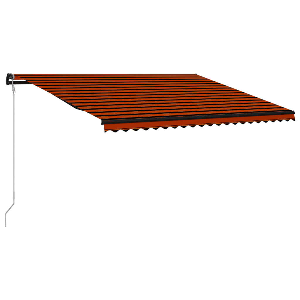 vidaXL Sisäänkelattava markiisi tuulisensori LED 500x300 cm orans/rusk