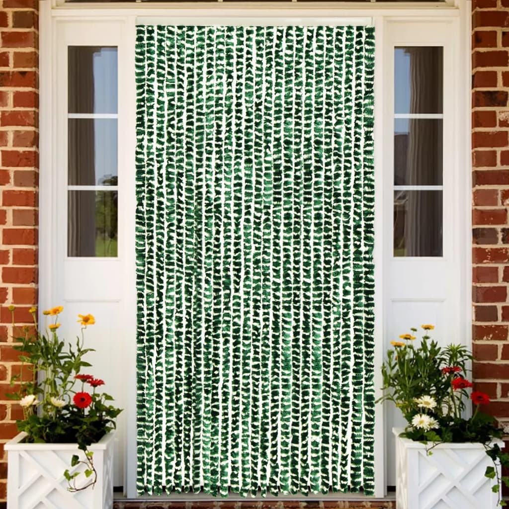 vidaXL Hyönteisverho vihreä ja valkoinen 100x220 cm Chenille