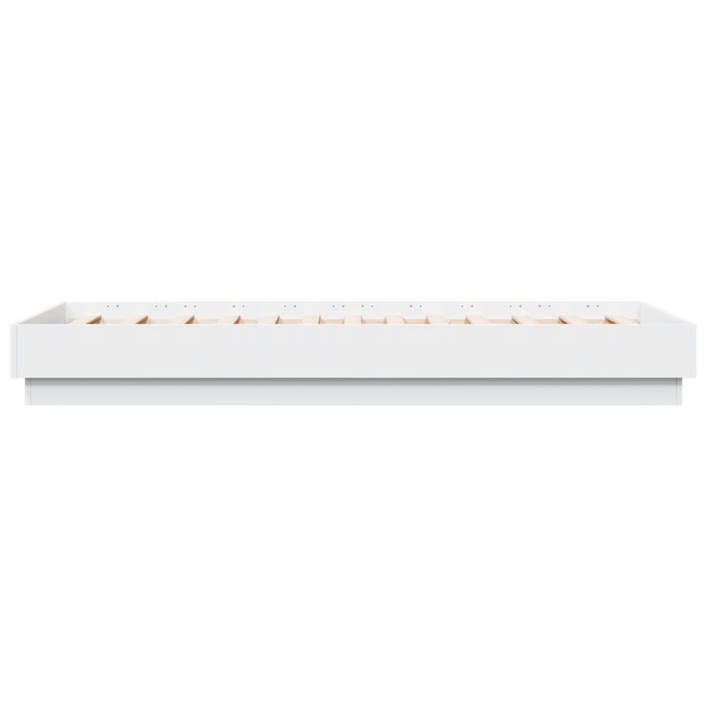 vidaXL Sängynrunko LED-valoilla valkoinen 90x190 cm