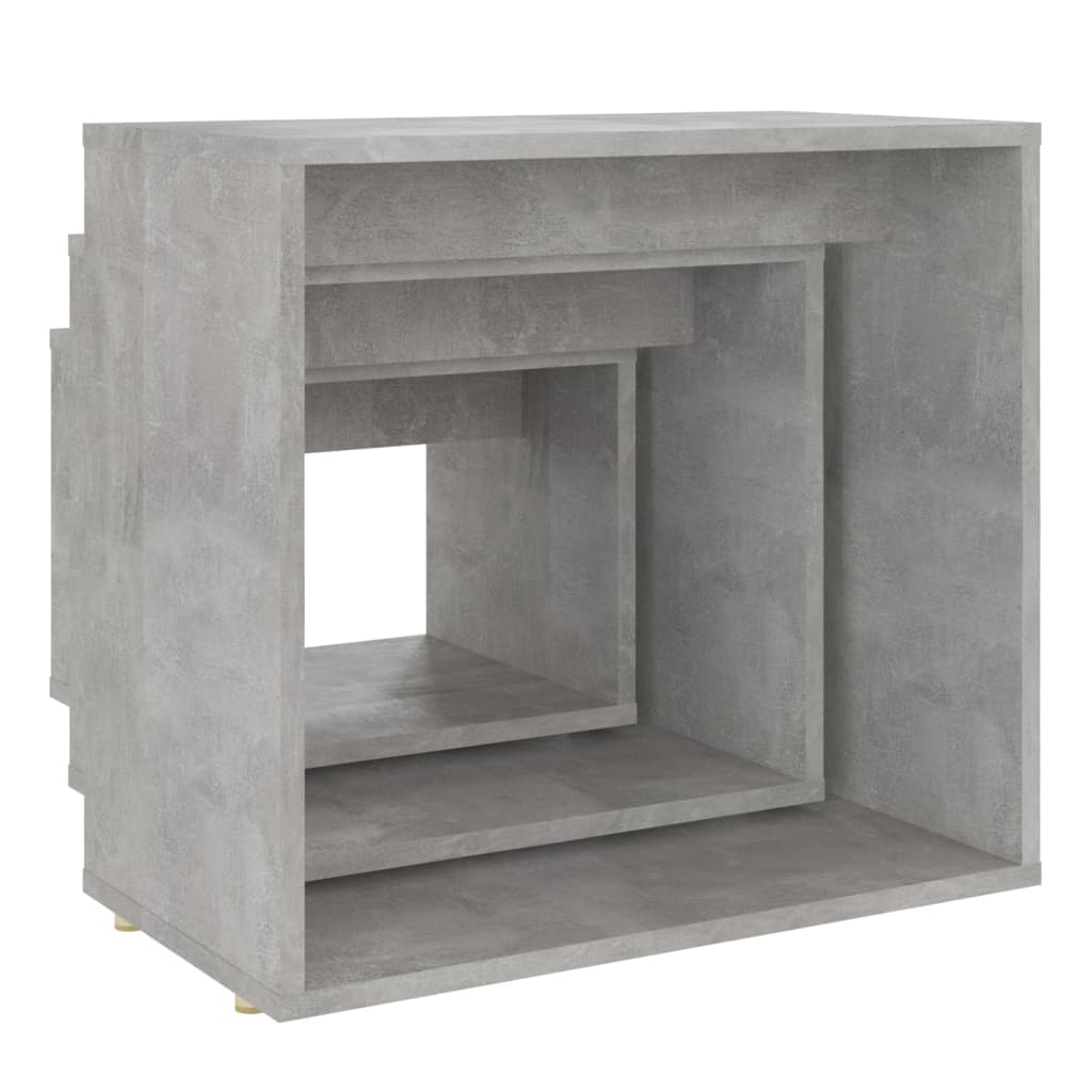 vidaXL Sarjapöydät 3 kpl betoninharmaa lastulevy