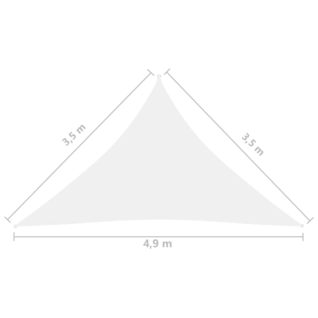 vidaXL Aurinkopurje Oxford-kangas kolmio 3,5x3,5x4,9 m valkoinen
