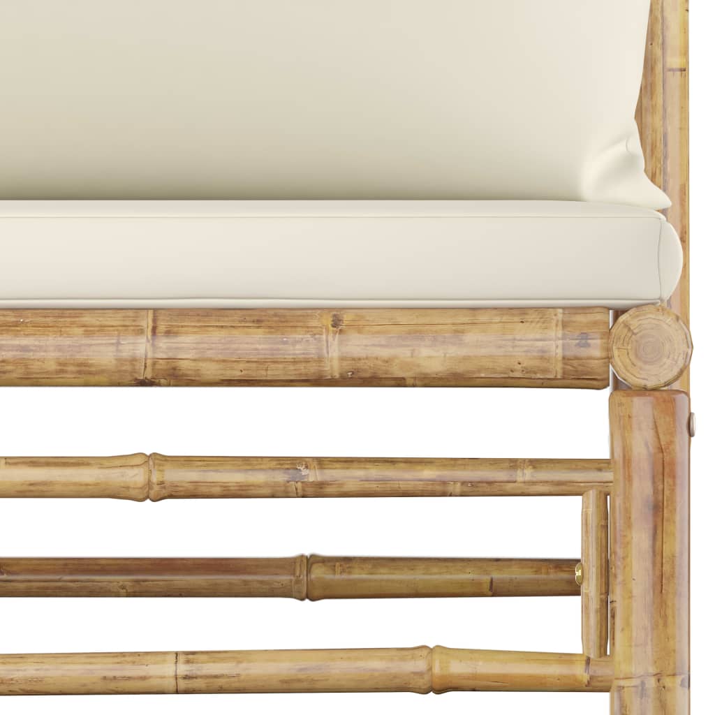 vidaXL 2-osainen Puutarhasohvasarja kermanvalkoiset tyynyt bambu