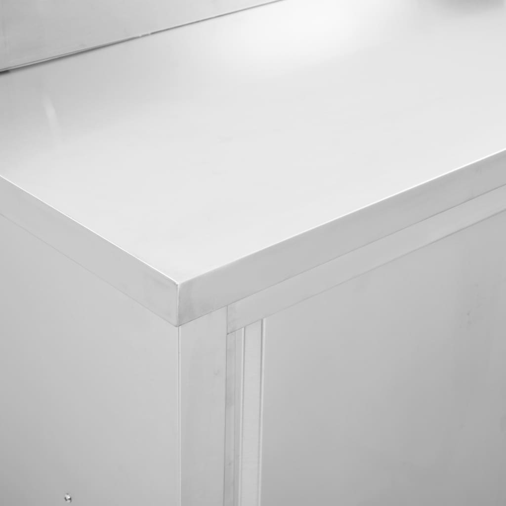 vidaXL Keittiön työpöytä liukuovet 120x50x(95-97) cm ruostumaton teräs