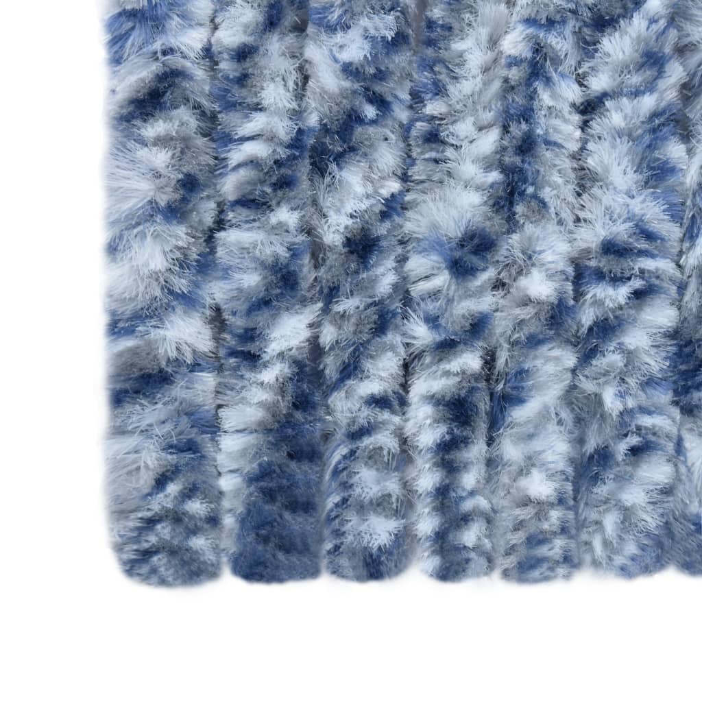 vidaXL Hyönteisverho sininen, valkoinen ja hopea 90x220 cm Chenille