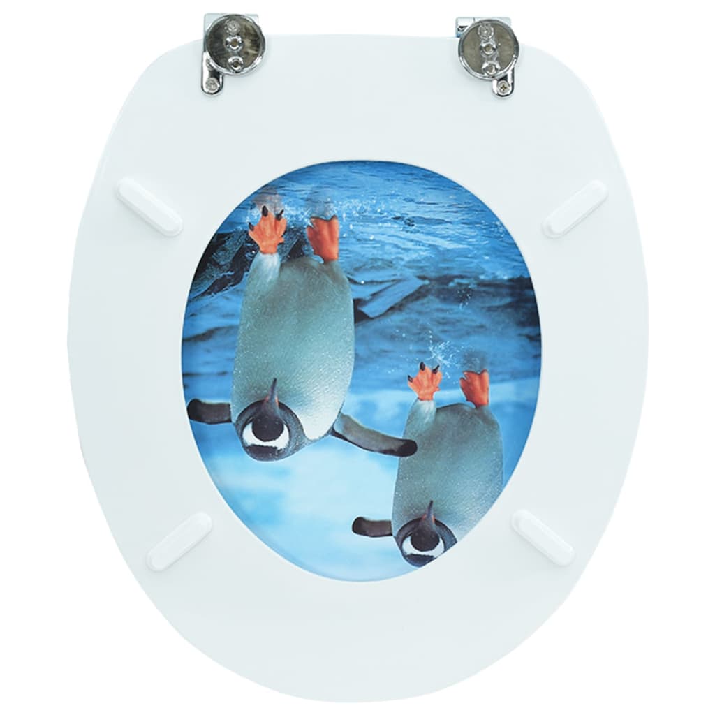 vidaXL WC-istuin kannella MDF pingviinikuosi