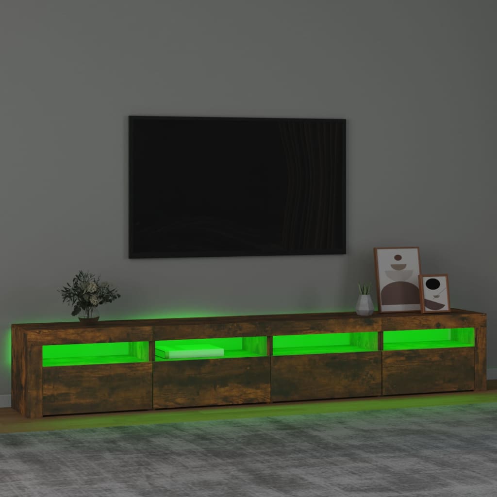 vidaXL TV-taso LED-valoilla savutammi 240x35x40 cm