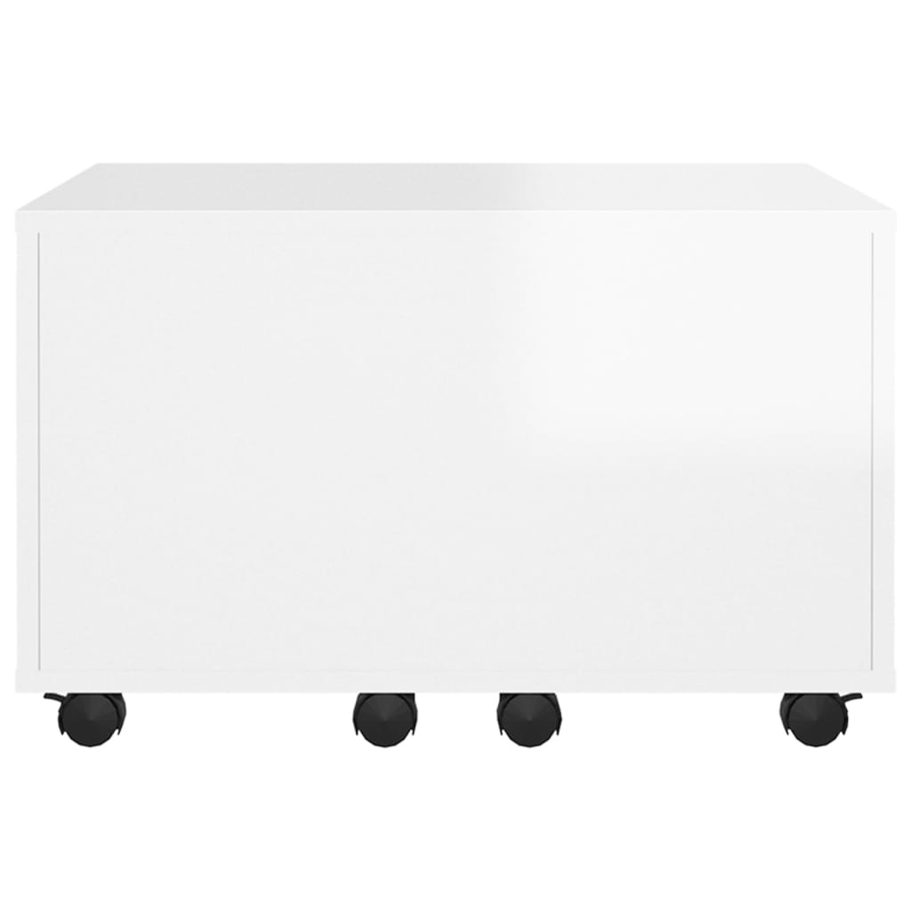 vidaXL Sohvapöytä korkeakiilto valkoinen 60x60x38 cm lastulevy