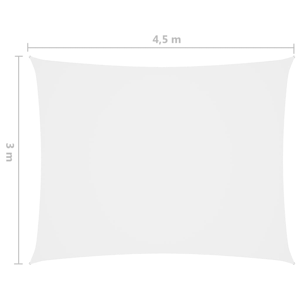 vidaXL Aurinkopurje Oxford-kangas suorakaide 3x4,5 m valkoinen