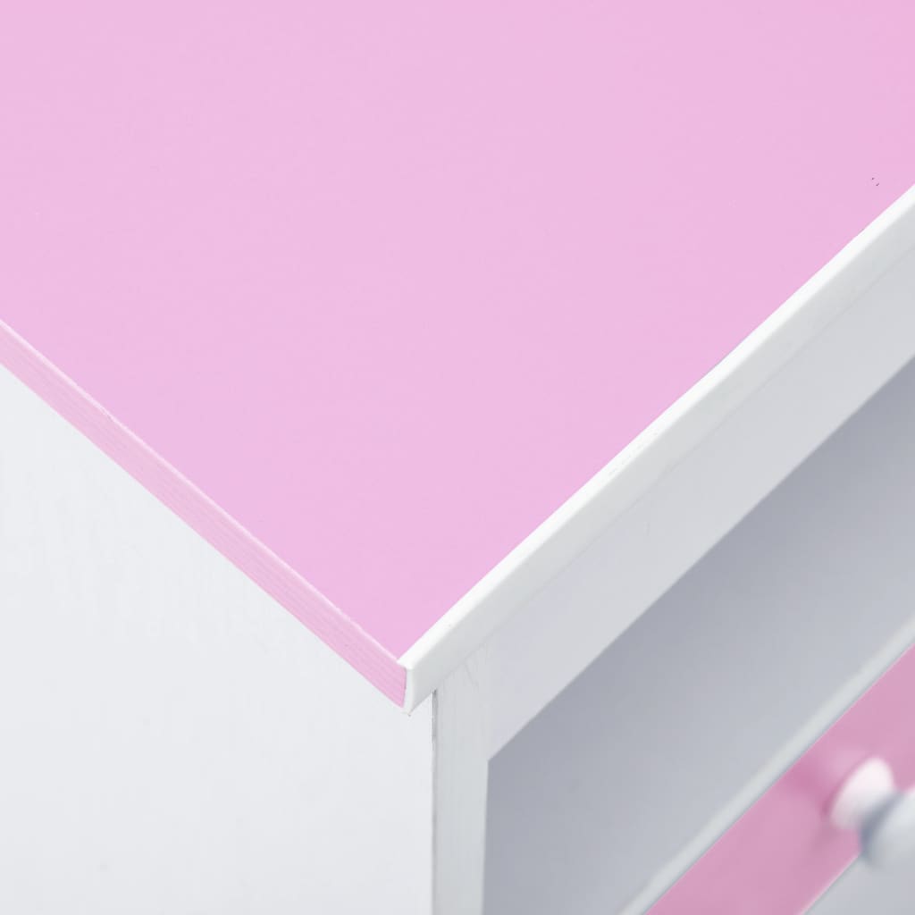 vidaXL Lasten piirustuspöytä kallistettava vaaleanpunainen ja valk.