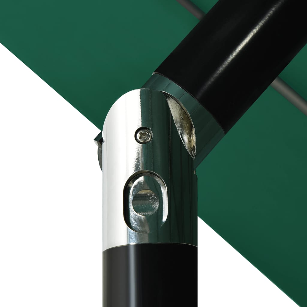 vidaXL 3-tasoinen aurinkovarjo alumiinitanko vihreä 3,5 m