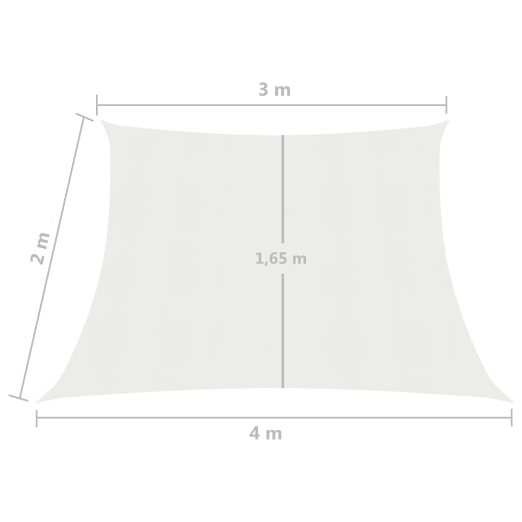 vidaXL Aurinkopurje 160 g/m² valkoinen 3/4x2 m HDPE