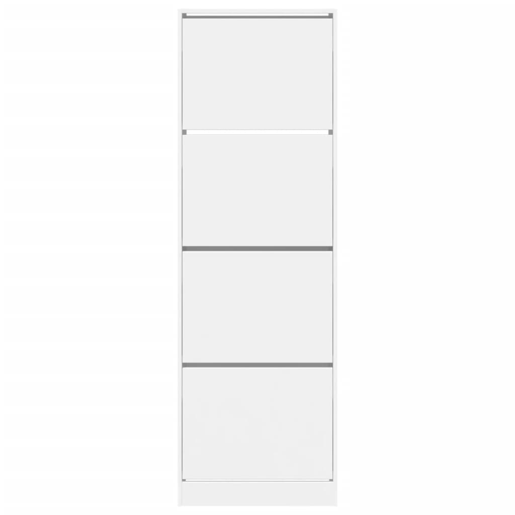 vidaXL Kenkäkaappi 4 kääntölaatikolla valkoinen 60x34x187,5 cm