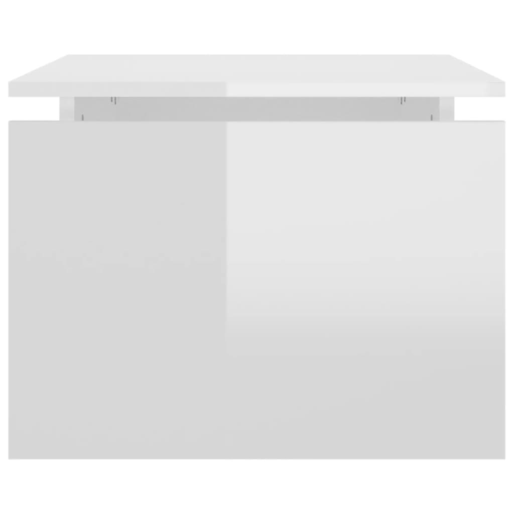 vidaXL Sohvapöytä korkeakiilto valkoinen 68x50x38 cm lastulevy