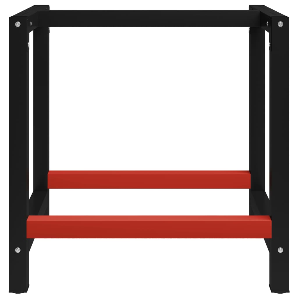 vidaXL Työpöydän runko metalli 80x57x79 cm musta ja punainen
