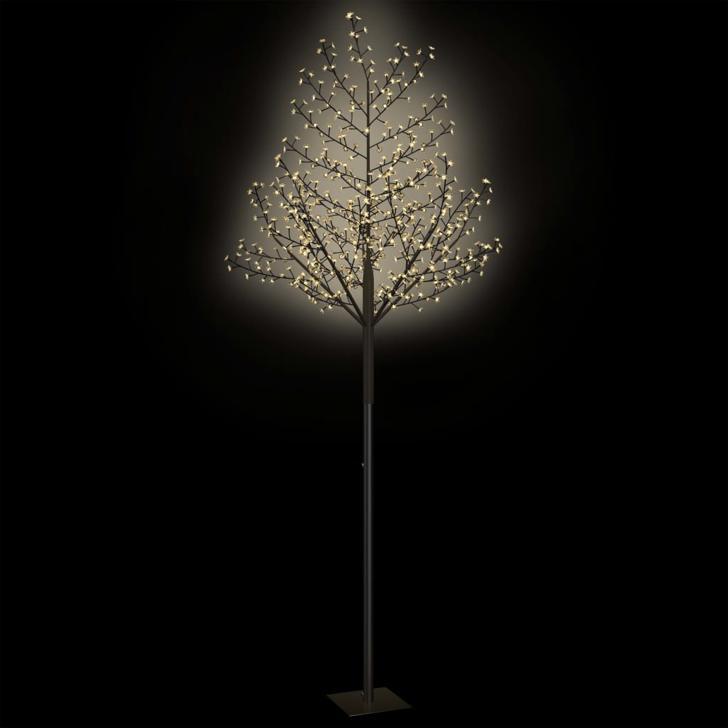 vidaXL Joulukuusi 600 lämpimän valkoista LED-valoa kirsikankukka 300cm