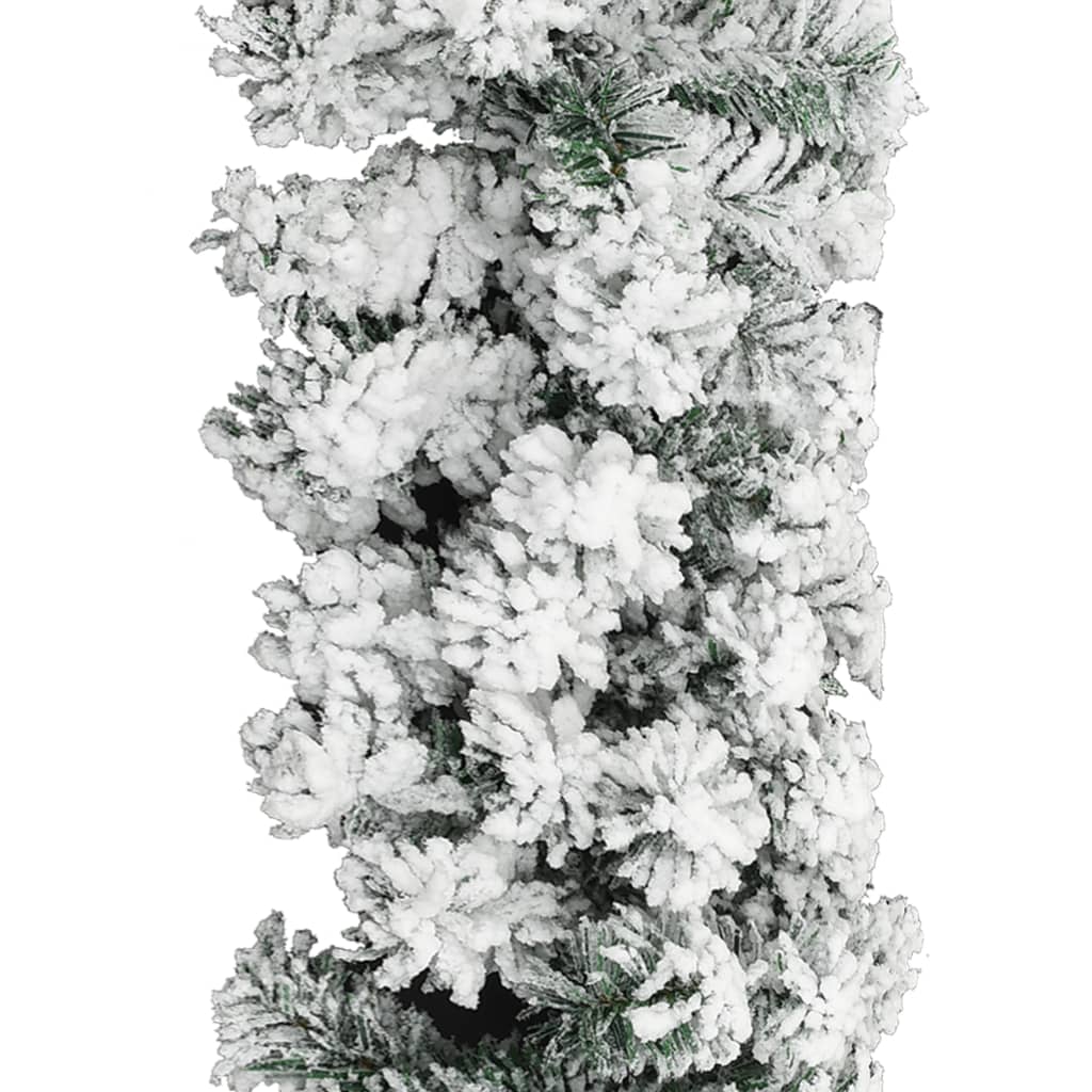 vidaXL Jouluseppele lumihuurteella vihreä 10 m PVC